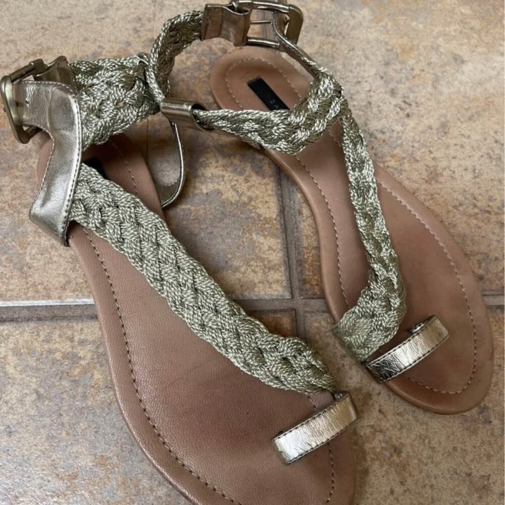 Zara gold sandals